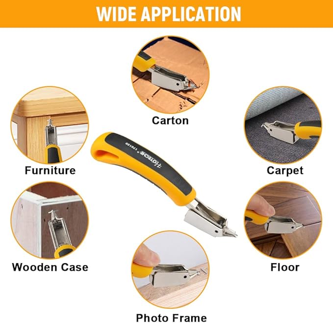 Hoteche Staple Remover Upholstery and Construction Staple Puller Tool for Removing Staples in Furniture, Floor, Wooden Box, Carton