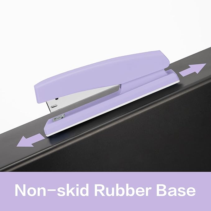 Deli Stapler, Desktop Stapler, 2 Pack, Office Staplers, 25 Sheet Capacity, Includes 2000 Staples and 2 Staple Removers, 2 Pack,Purple