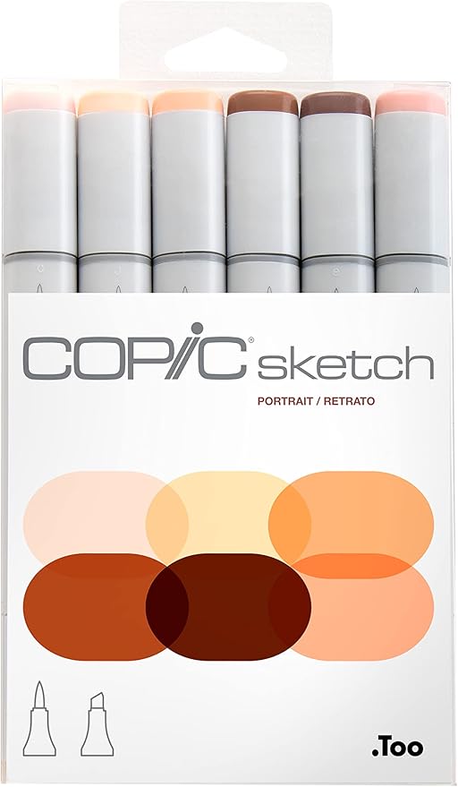 Copic Sketch, Alcohol Markers, 6pc Set, Portrait