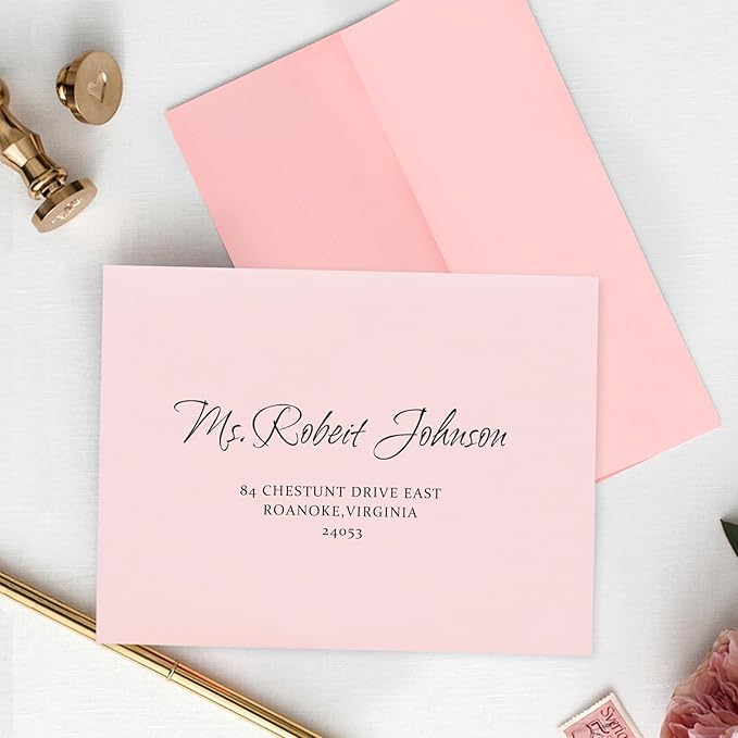 100 Pack A2 Pink Envelopes Self Sealing Adhesive Perfect for Weddings, RSVP, Invitations, Baby Shower,Greeting Cards,Announcements, Thank You Notes| A2(4.375 x5.75 Inches)