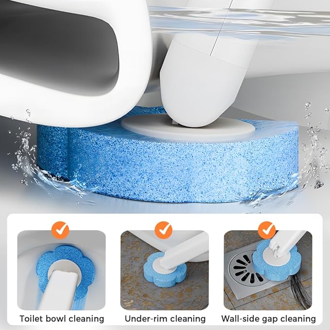 Disposable Toilet Brush, 2025 New Toilet Brush Holder, Compact Wall Mounted Toilet Brush for Modern Bathrooms, Hygienic Toilet Cleaner for Families (Gray+18PCS Brush Heads)