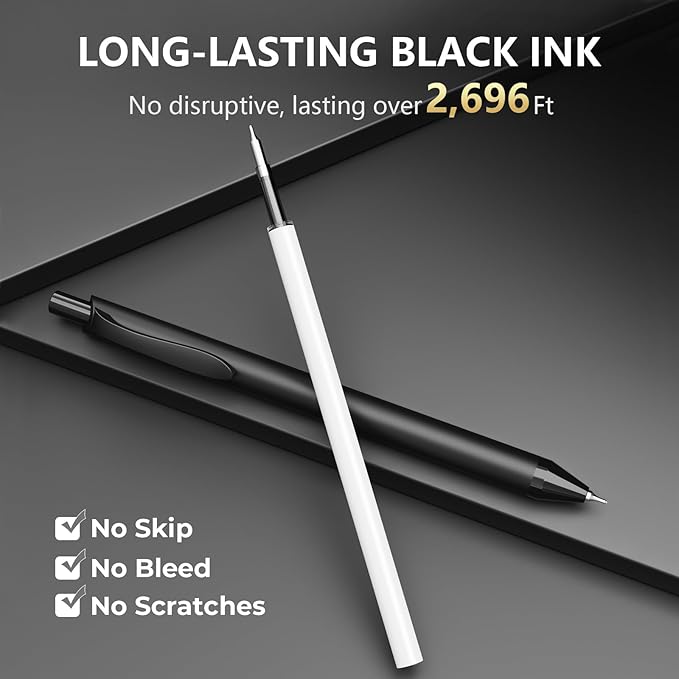 8 Pack Black Gel Pens (0.7mm Fine Point) – Smooth Quick-Drying Ink, Retractable Gel Pen for Writing, Journaling, Note-Taking – Office, School, Home & Work Supplies (8Pcs-Black Ink