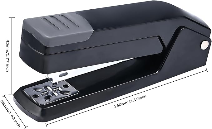 M&G Cute Swing-Arm Swivel Stapler with 1000 Staples, 360 Degree Rotate Desk Stapler, 25 Sheets Capacity, Jam Free, Desktop Stapler for Book and Booklet Binding (Black)