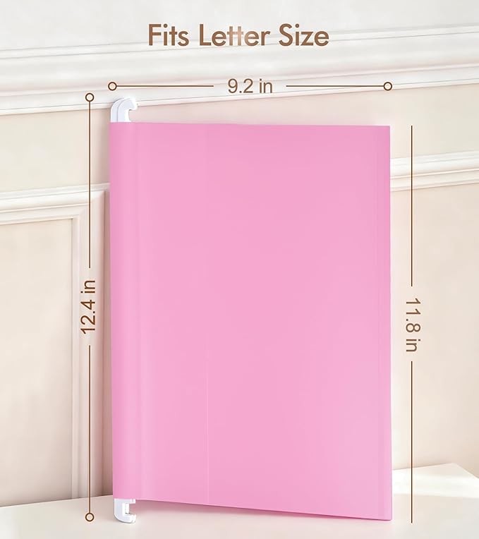 Plastic Hanging File Folders, 15 Pack Letter Size – Waterproof, Tear-Resistant, Pastel Colors with Expandable Bottom & 1/5-Cut Tabs for Filing Cabinets & Office Organization(A)