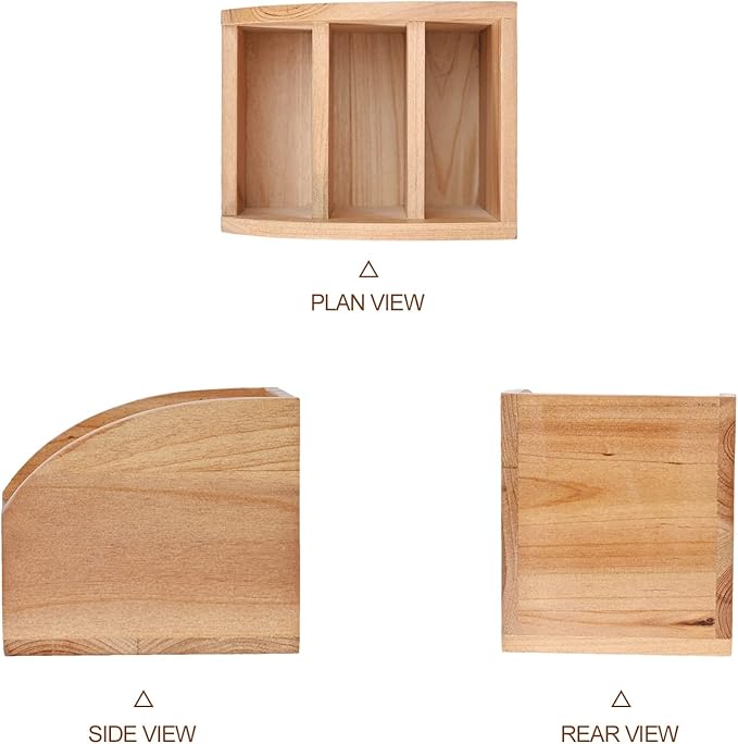 Vintage Wooden Mail Sorter Rustic Wood Desk Organizer With 3 Compartment Wood Caddy Media Basket for Desktop, Tabletop or Counter Good for TV Remote Holders Mailbox Home Decor Office Supplies Storage