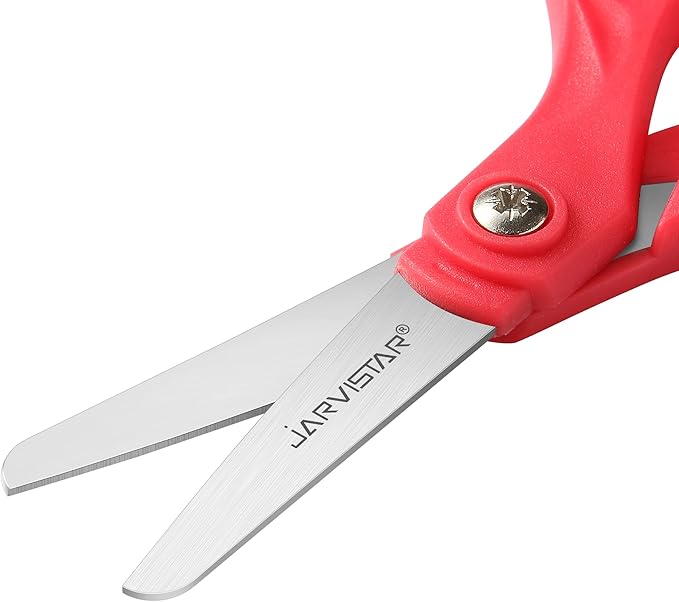 JARVISTAR 5.5" Kids Scissors, Student Scissors with Comfort Grip, Left & Right Handed Blunt Safety Scissors, Children Scissors with Cover for School Teachers Toddlers Craft Art Supplies, 24 Pack