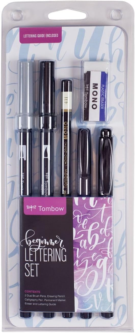 Tombow 56190 Beginner Lettering Set. Includes Essential Tools to Start Hand Lettering
