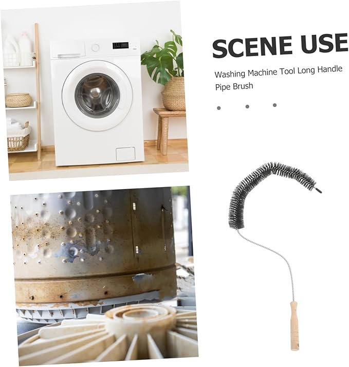 SKISUNO Laundry Brush with Long Handle High Performance Cleaning Tool for Washing Machines and Household Appliances and Design for Efficient Dirt Removal