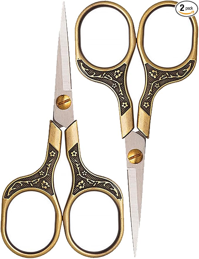 Mini Scissors Stainless Blade Metal Handle 2 Pack Office School Classroom Student Teacher Crafting Fabric Sewing Gift Wrapping All Purpose