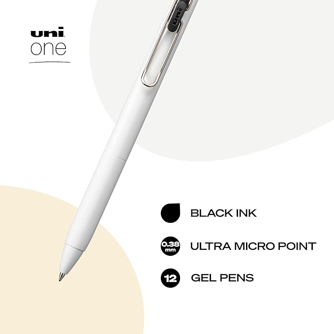 Uniball Gel Pen 144 Pack, 0.38mm Ultra Micro Black Ink, Smooth Writing Office Supplies