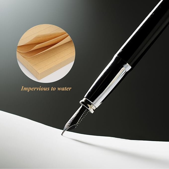 NatureTouch Sticky Notes 6 Packs, 3 x 3 Inches Adhesive Self-Stick Notes in Eye Protection Paper, Multiple Designs of Memo Pads for Reminders, Office, Home, School, Meeting, 80 Sheets/Pad，Kraft，Line