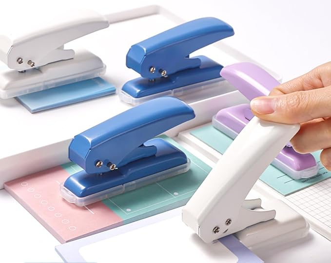 Heavy Duty Single Hole Punch, 40 Sheets Capacity Hole Puncher Single Small Hole Punch One Hole Puncher for Crafts Paper Cards Tags Scrapbook-1/4 inch Hole, Purple