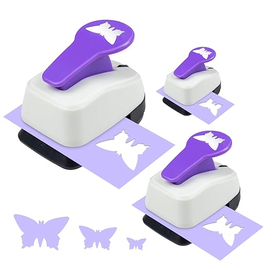 Butterfly Punch Set, 3/8 Inch, 5/8 Inch, 1 Inch Butterfly Hole Puncher Set for Scrapbooking, Butterflies Shaped Hole Punches for Paper Crafts, Weddings, Cardstock, Gift Wrapping, Greeting Cards