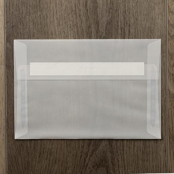 LUXPaper A8 Invitation Envelopes (5 1/2 x 8 1/8) - Clear Translucent (50 Qty) | Perfect for Invitations, Announcements, Sending Cards, 5x7 Photos | 4885-00-50
