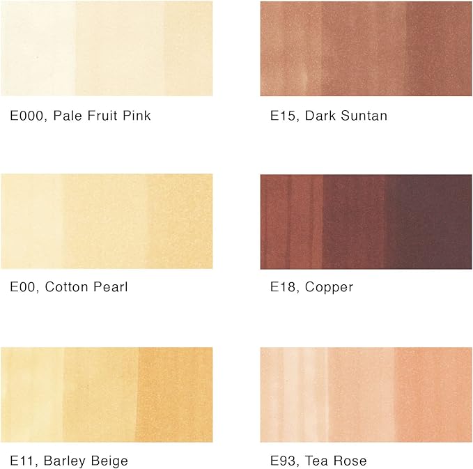 Copic Ciao, Alcohol Markers, 6 Colors Dual Brush Tip Art Marker for Adults/Teen Artists & Creators, Permanent Blendable Sketch Markers for Coloring Drawing & Illustration Art - Portrait Color Set