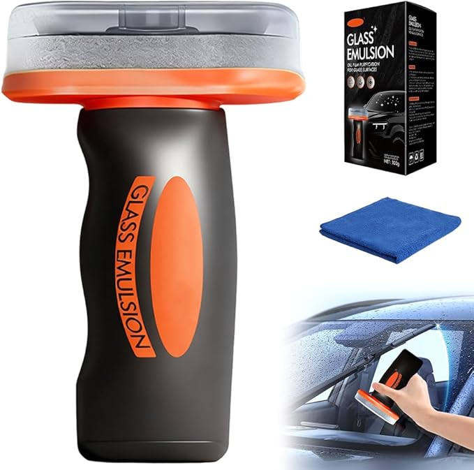 2026 Handheld Glass Oil-Film Remover, New Upgrade Emulsion Cleaner Glass Cleaning Board, Automotive Oil Film Cleaning Brush for Car Windows (1, One Size)