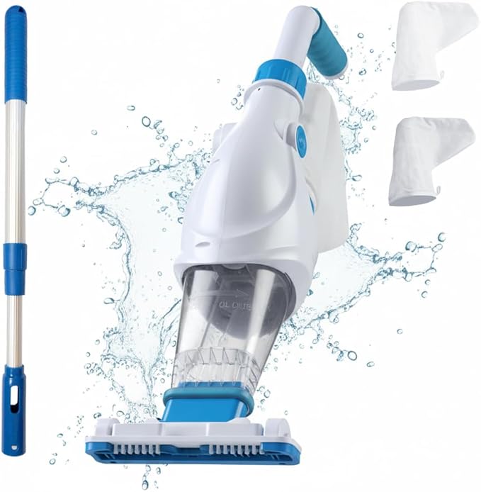 Cordless Robotic Pool Cleaner, Automatic Pool Vacuum with 60 Mins Runtime, Dual-Drive Powerful Suction & Self-Parking Technology, IPX8 Waterproof, Ideal for Above/In-Ground Flat Pools up to 540 Sq.ft