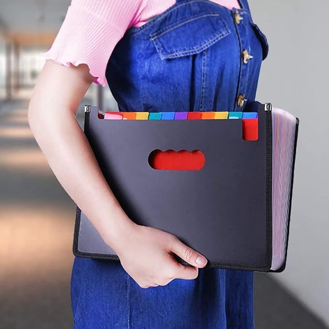 YXQ 36 Pockets Expanding File Folder, Large Capacity Portable Document Organizer A4 Letter Size Multicolored Accordion Filing Box for Office & Scool & Home
