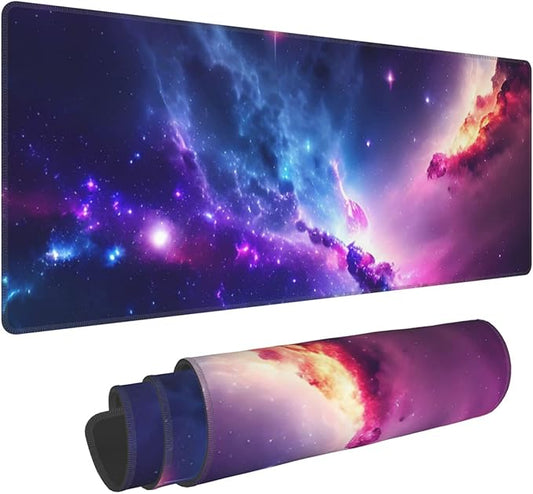 Colorful Night Sky Extended Big Mouse Pad Large,XL Gaming Mouse Pad Desk Pad,31.5x11.8inch Long Computer Keyboard Mouse Mat Mousepad with 3mm Non-Slip Base for Home Office Work