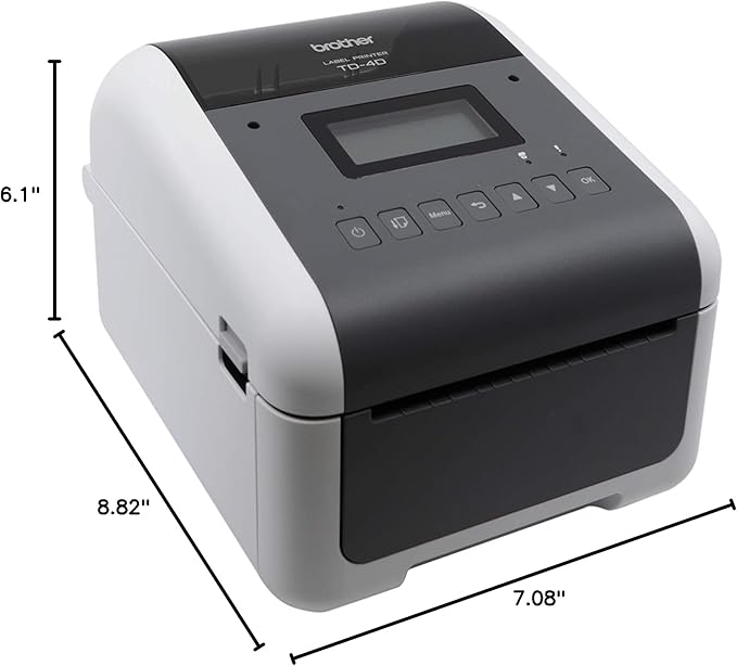 Brother TD-4550DNWB 4-inch Thermal Desktop Barcode and Label Printer, for Labels, Barcodes, Receipts and Tags, 300 dpi, 6 IPS, Standard USB and Serial, Ethernet LAN, Built-in Wi-Fi and Bluetooth,White