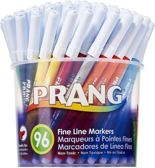 Prang Classic Washable Markers, Fine Tip, Assorted Colors, 96/Carton (80796)