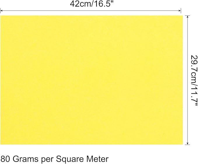 MECCANIXITY 50 Sheets Colored Copy Paper 16.5 x 11.7 Inch Printer Paper 80gsm Bright Yellow for Office Printing, Document Copying, Invitations, Forms, Art Projects