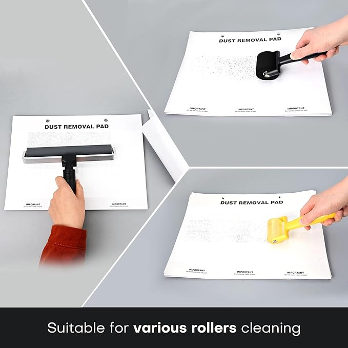 NEWISHTOOL 30 Sheets Cleanroom Dust Removal Pad Sticky Paper, Self-Sticky Paper Sheet Adhesive Dust Collection Clean Pad for Cleaning Dust/Dirt/Lint, Sponge/Silicone/Anti-Static Roller Cleaning Mats
