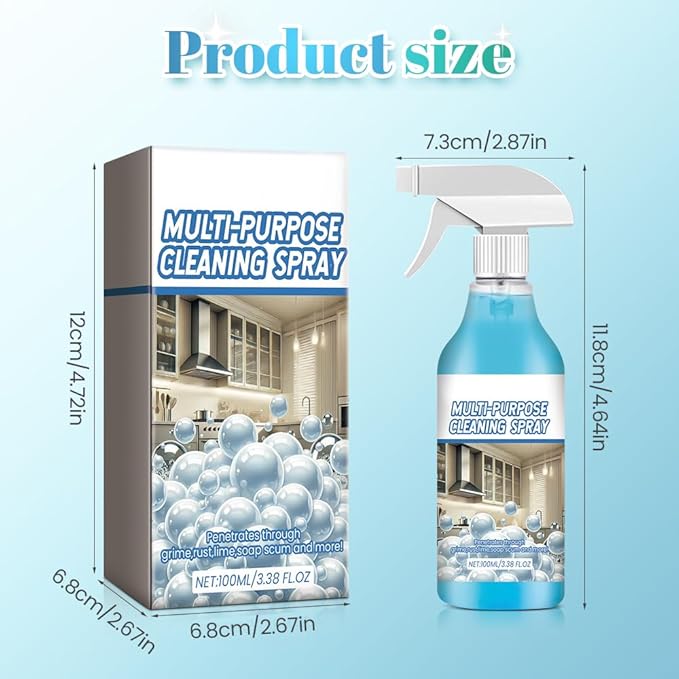 Spray Splash Cleaner, 2025 New Multi Purpose Cleaning Spray, Powerful Degreaser Sprays for Kitchen, Easy to Use Grime Remover for Household Cleaning, Convenient Handheld Cleaner for Home Family (3)