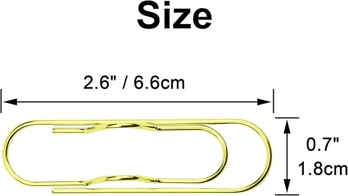 Wisdompro Pen Clip, 12 Pack Stainless Steel Pencil Clip Holder for Notebook, Books, Journal, Clipboard, Paper, etc. - 2.6 x 0.7 inch (Gold)