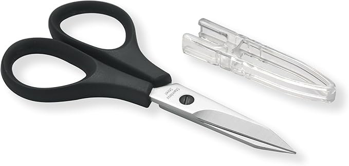 PAFASON Small Stainless Steel Precise Thread Yarn Fabric Detail Paper Cutting Scissor with Safety Cover for DIY Embroidery Quilting Sewing Knitting Crafting Cross Stitch Crochet