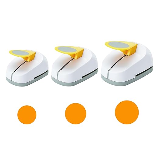Craft Lever Punch 3/8+5/8+1 inch Circle Punch DIY Handmade Paper Punch 3/8+5/8+1 inch Single Hole Punch 3pcs
