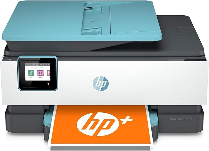HP OfficeJet Pro 8028e All in One Wireless Printer Scanner Copier Fax Inkjet Print 2.7 Inch Touchscreen 2 Months of Instant Ink 20 ppm Black 10 ppm Color Home Office Use (Renewed)