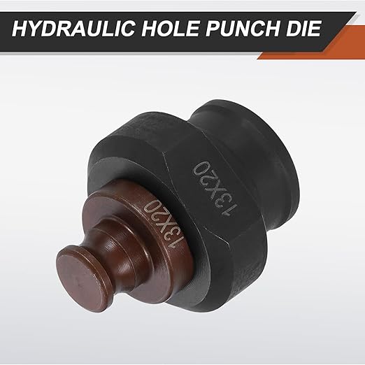 HARFINGTON Hydraulic Hole Punch Die 13x20mm Oval Hole 40Cr Steel Electric Punching Kit for MHP-20 JP-20 Electric Punching Machine, Burgundy & Black