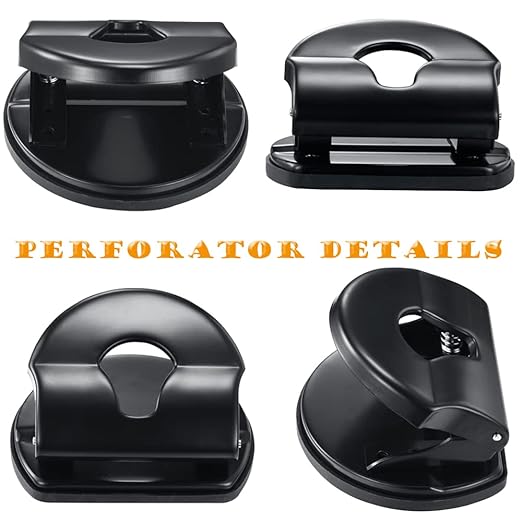 2 Hole Punch Paper Hole Puncher, 10 Sheets Capacity, Without Alignment Guide, Simple Packaging, Black