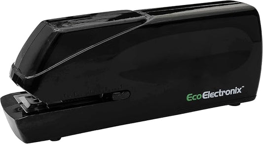 Portable Automatic Electric Stapler - 30 Sheet Capacity, Quiet Operation, Jam-Free and Easy Reload - AC Adapter/Battery Powered, (Black)