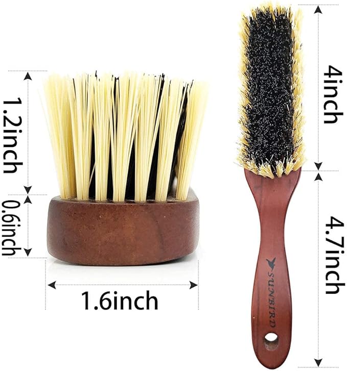 Clothing Brush & Lint Remover for Clothes - for Sweaters, Suits, Cashmere, Wool, Velvet, Suede Jackets - Pet Hair Removal Brush with Natural Solid Wood Handle - Gentle Lint Brush