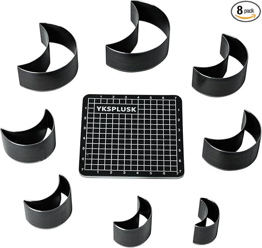 Leather Hole Cutter Tools Set, 8 Pieces Moon Shape Punch Tools 20 25 30 35 40 45 50 55mm, High Carbon Steel Leather Cutting Dies - Leather Hole Punch Tool Kit for DIY Crafts