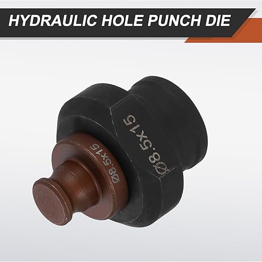 HARFINGTON Hydraulic Hole Punch Die 8.5x15mm Oval Hole 40Cr Steel Electric Punching Kit for MHP-20 JP-20 Electric Punching Machine, Burgundy & Black