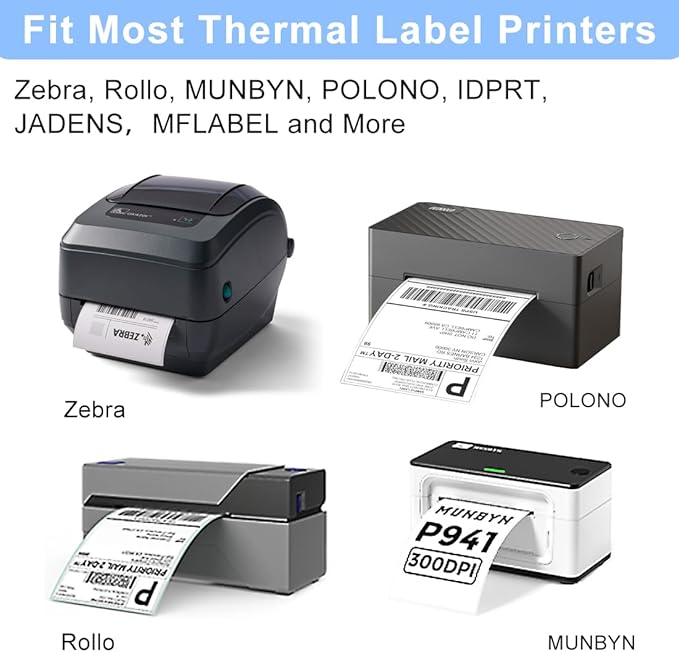 Thermal Labels, 4x6 Shipping Labels Pack of 8000 Perforated Shipping Label Papers, FanFold Thermal Printer Labels, Sticker Labels to Write on, Permanent Strong Adhesive, Commercial Grade