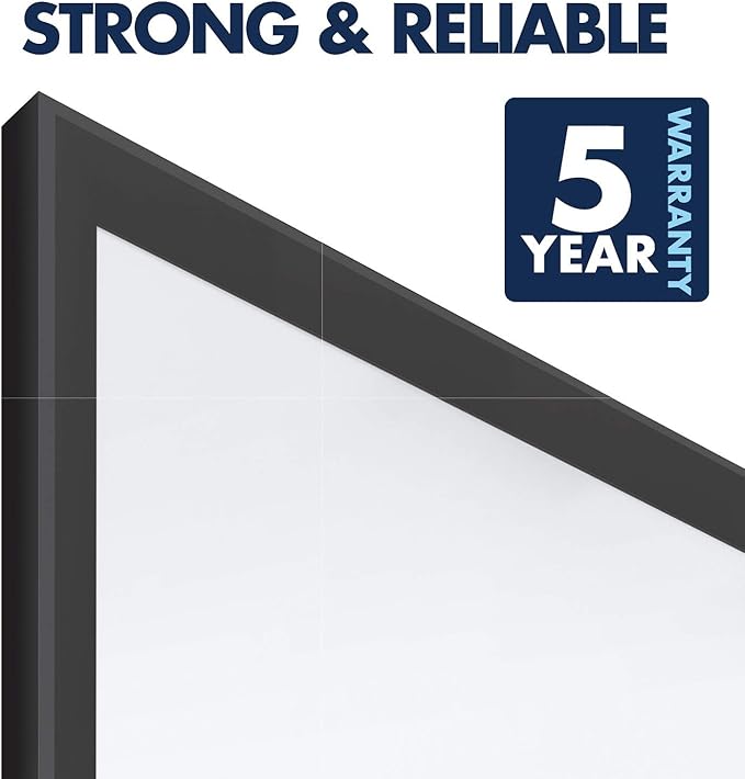 Quartet Magnetic Dry Erase White Board, 3' x 2 Whiteboard, Nano-Clean Surface Resists Ink Stains, Black Aluminum Frame (SM533B)