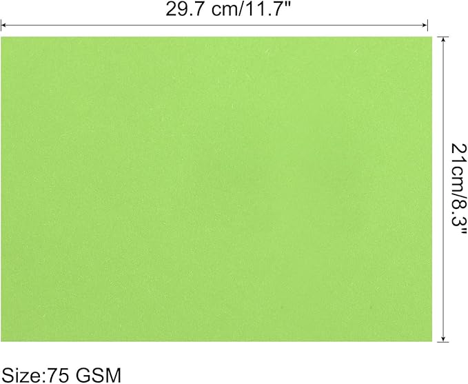 MECCANIXITY 50 Sheets Colored Copy Paper 8 1/2 Inch Printer Paper 75gsm Fluorescent Green for Office Printing, Document Copying, Invitations, Forms, Art Projects