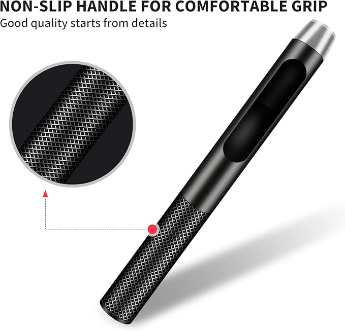 6PCS Leather Hole Punch Set (1.5mm-5mm) | Industrial Grade Stainless Steel Belt Hole Puncher for Leather Craft, Watch Bands, Gasket Belts | Hand-Polished Sharp Blades & Durable Design