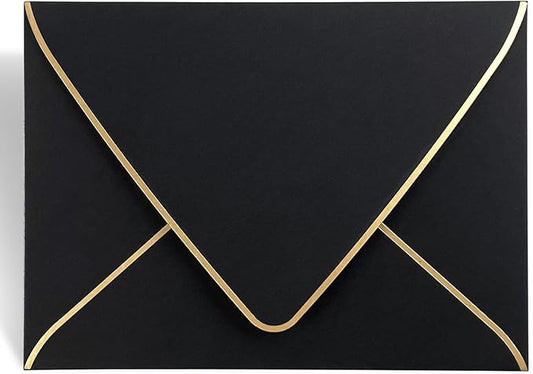 A7 Black Envelopes 5 x 7,50Pack,- For 5x7 Cards| Self Seal| Perfect for Weddings, Invitations, Photos, Graduation, Baby Shower| Thick Luxury Paper|5.25 x 7.25 Inches (Black)