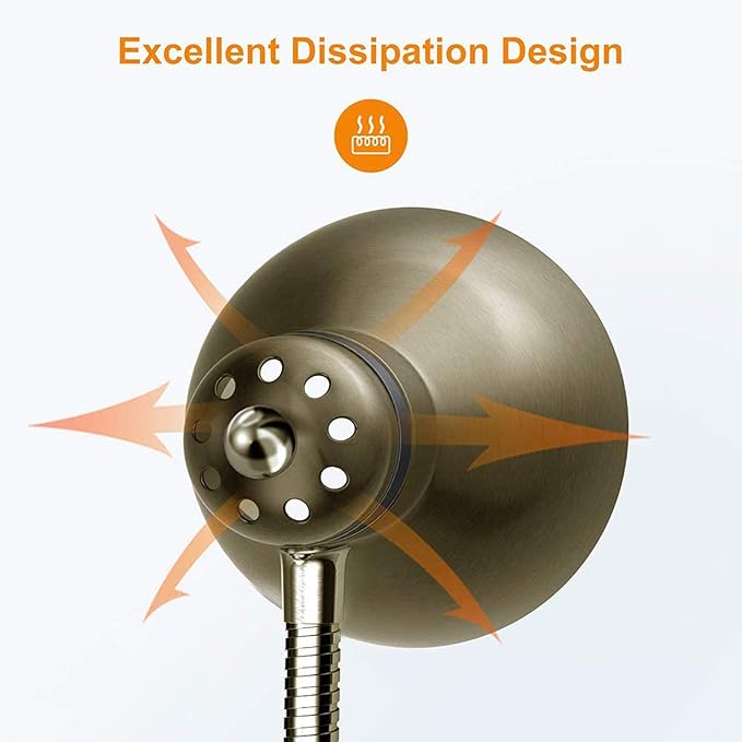 LEPOWER Metal Desk Lamp, Adjustable Goose Neck Table Lamp, Eye-Caring Study Desk Lamps for Bedroom, Study Room and Office (Bronze)