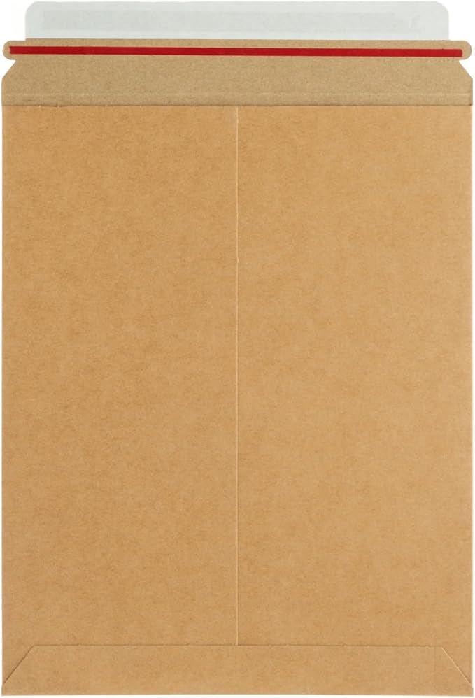 Juvale Stay Flat Mailers - 9 x 11.5 in, Brown, 100-Pack - Thick Document Mailers & Cardboard Envelopes - Peel & Seal Mailing Envelopes for Photos & Magazines
