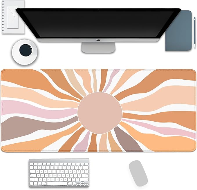 Artistic Sunlight Mouse Pad,XL Simplicity Mousepad Desk Pad with Stitched Edges,Non-Slip Waterproof Rubber Base Mouse Mat Desk Mat for Office Computer Keyboard Laptop Home(27.5x11.8 in)