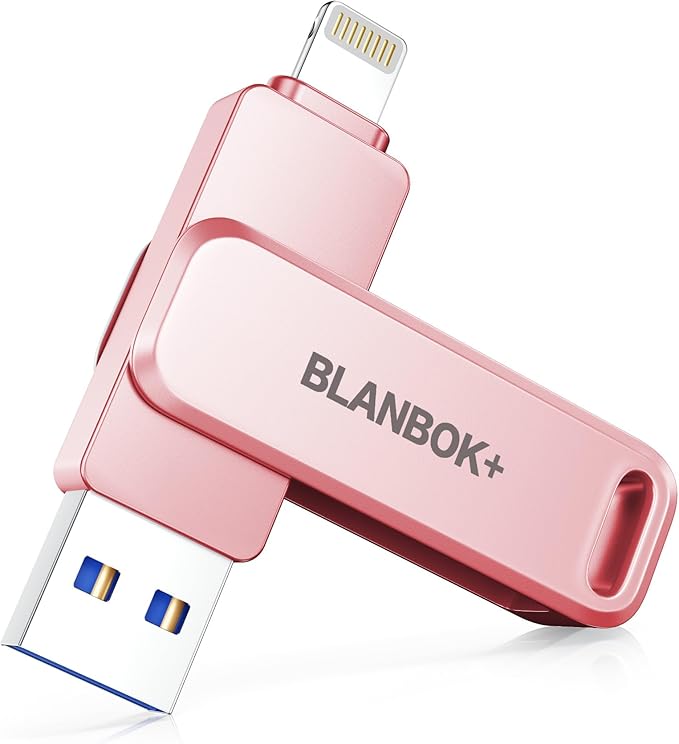 MFi Certified 512GB Flash Drive for iPhone Photo Stick, USB Memory Stick iPhone Flash Drive for Photos Videos, High Speed External Storage USB Stick Thumb Drive for iPhone/iPad/Android/PC(Rose Pink)