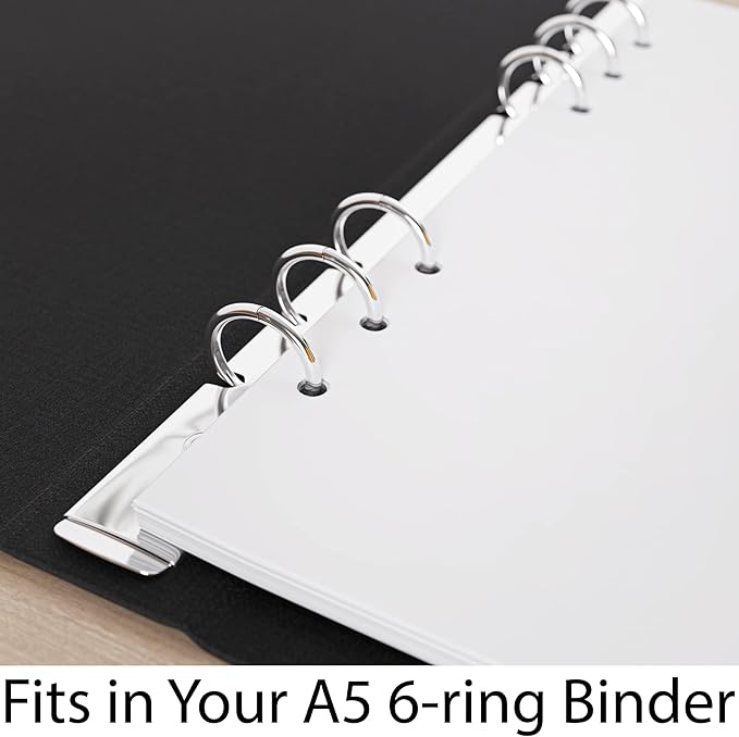 A5 Blank Paper, 120 GSM, 6-Hole Punched, 200 Sheets (400 Pages), Printer Paper 148 x 210 mm (5.83 in x 8.27 in)