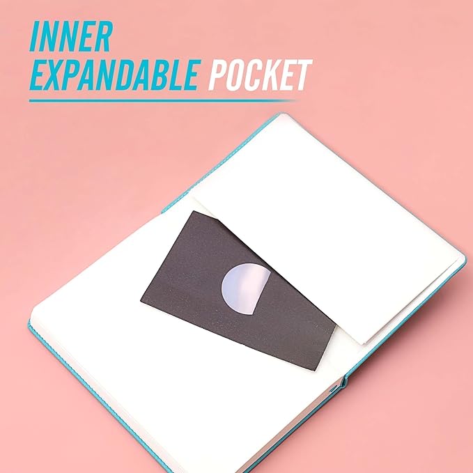 CAGIE Lined Journal Notebook for Women Hardcover Leather Journaling Notebook, 256 Pages A5 Notebook Journals for Writing Work Girls Diary, 5.7"x8.3"