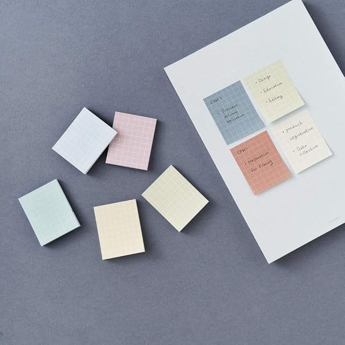 Monolike Color Palette Sticky Grid 300 D Set 4p - Self-Adhesive Memo Pad 30 Sheets